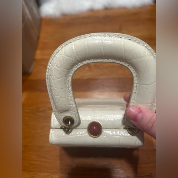 Staud croc embossed snap closure handbag NWOT - Picture 6 of 7